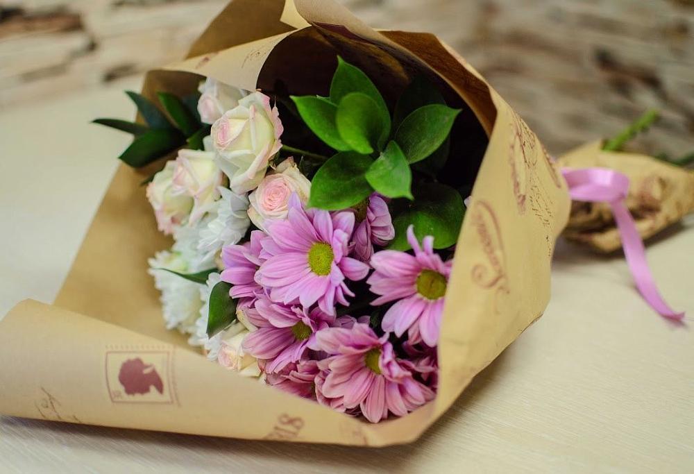 Букет цветов из: Розы и Хризантемы в Подлесной Слободе