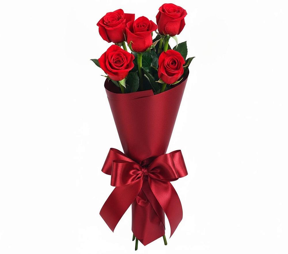 Букет 5 Красных роз Эдлесс Лав в Подлесной Слободе