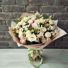 Букет цветов из:  Альстромерии, Розы и Хризантемы в Подлесной Слободе