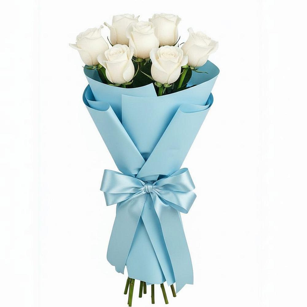 Букет 7 белых роз Проуд в Подлесной Слободе