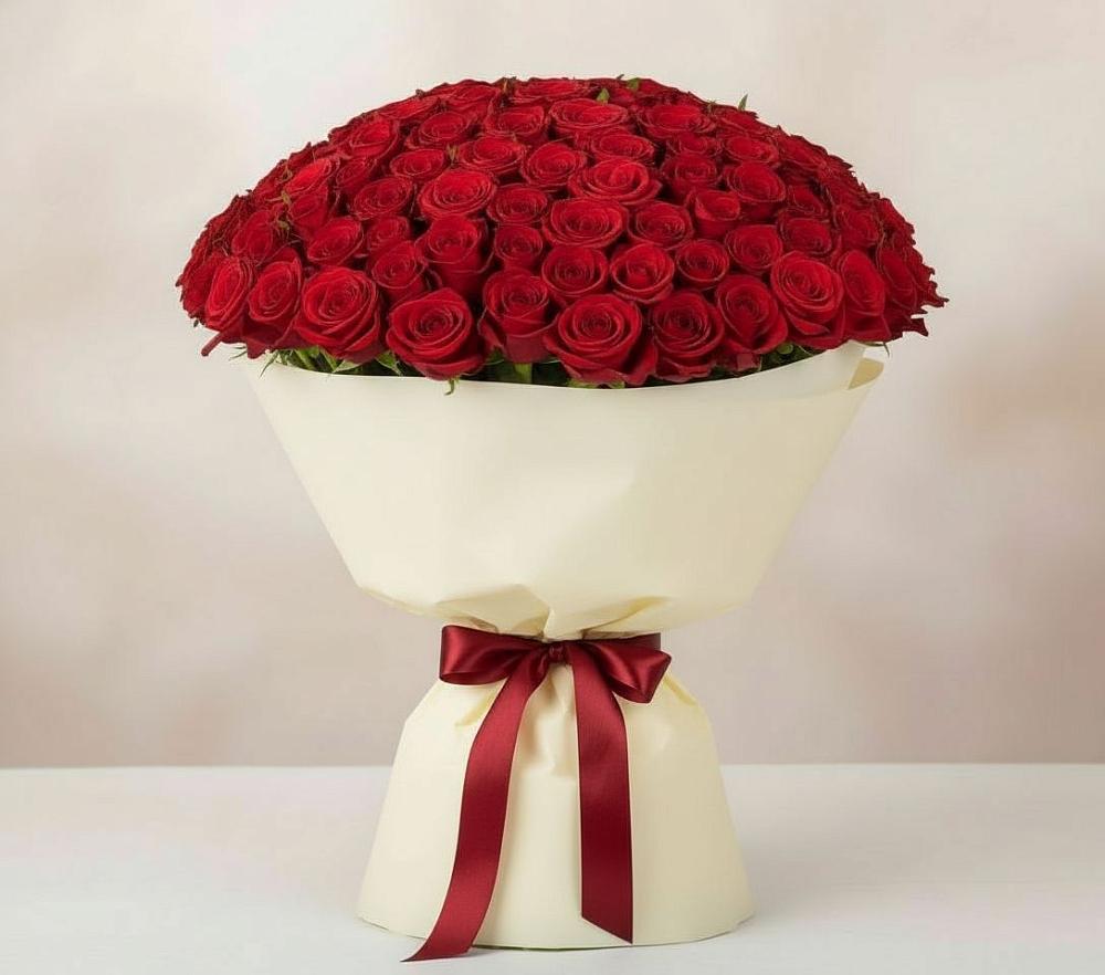 Букет 101 Красная роза Милано в Подлесной Слободе