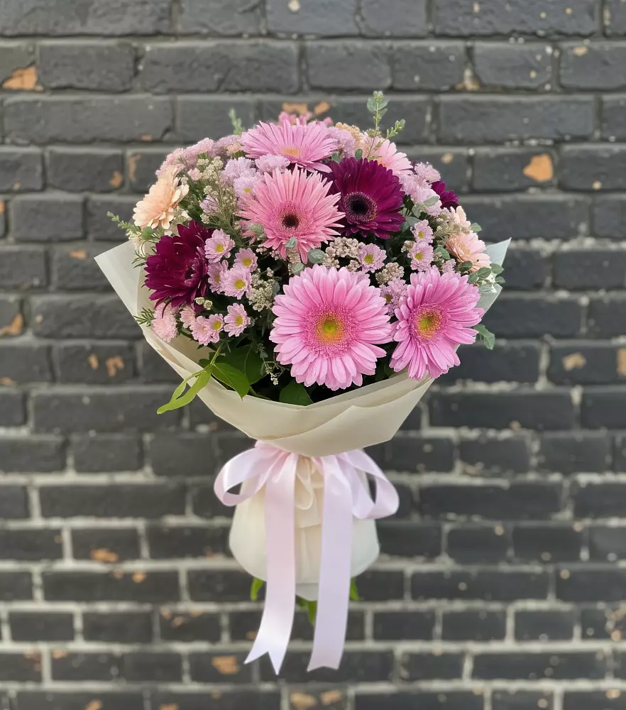 Букет цветов из: Герберы и Хризантемы в Подлесной Слободе
