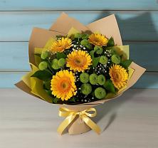 Букет цветов из:  Герберы и Хризантемы в Подлесной Слободе