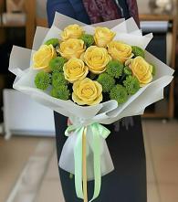 Букет цветов из:  Хризантемы и Розы в Подлесной Слободе