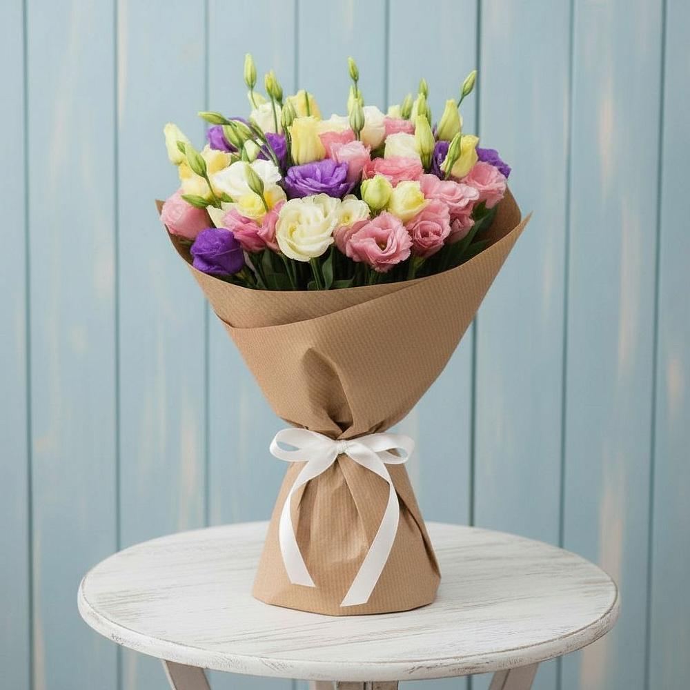 Букет цветов из: Лизиантусы в Подлесной Слободе