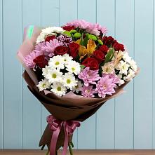 Букет цветов из:  Розы, Хризантемы и Альстромерии в Подлесной Слободе