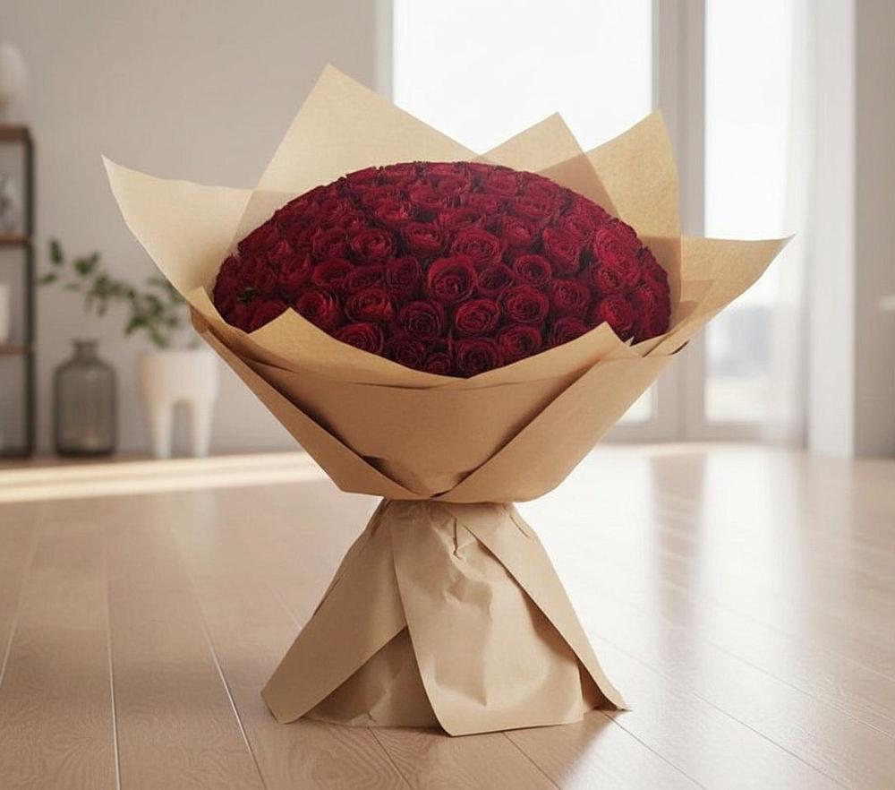 Букет 101 Красная роза в Подлесной Слободе