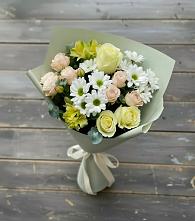 Букет цветов из:  Альстромерии, Розы и Хризантемы в Подлесной Слободе