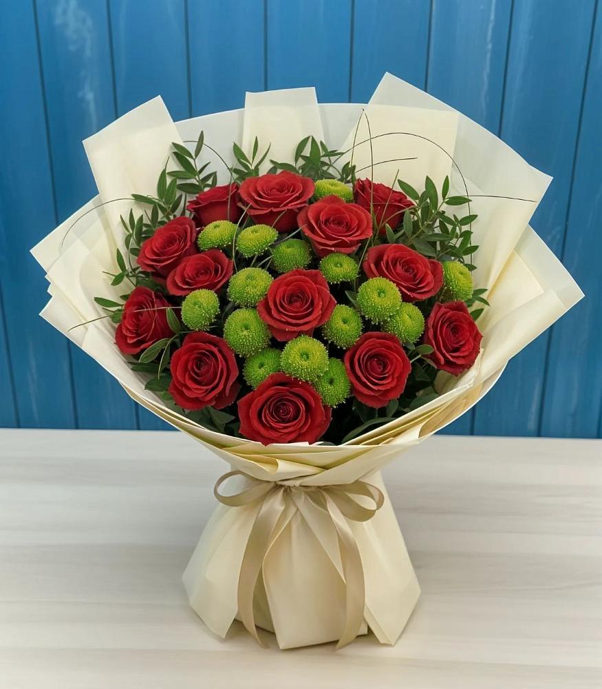 Букет цветов из: Розы и Хризантемы в Подлесной Слободе