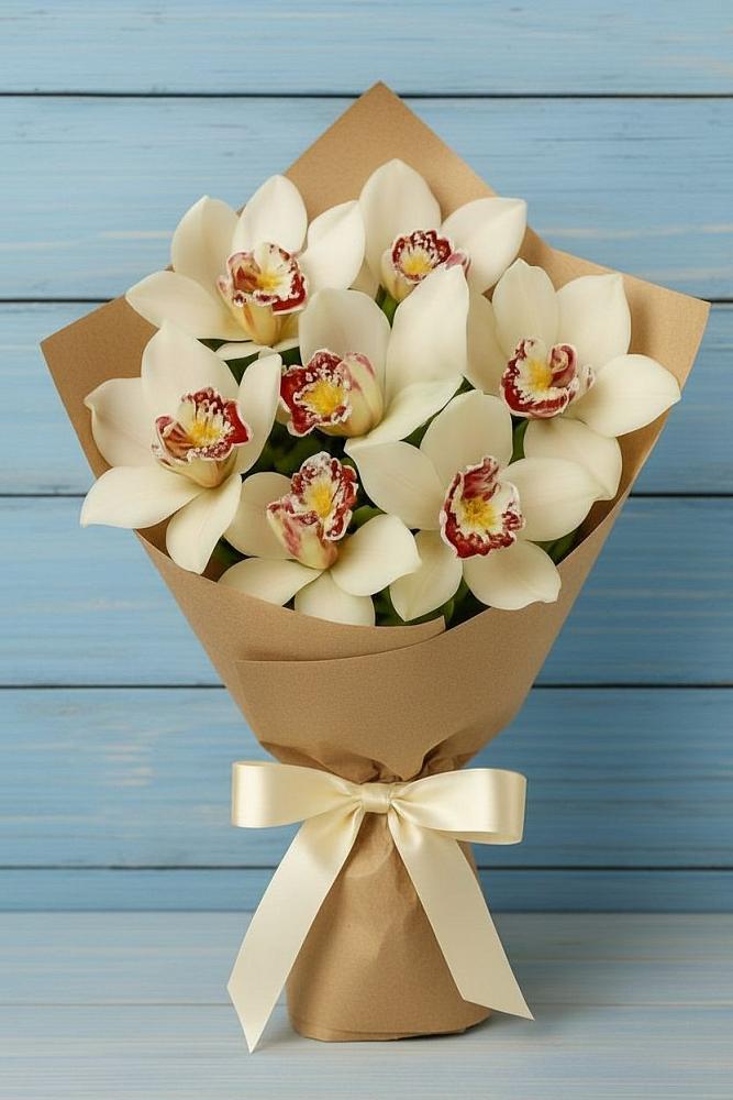 Букет цветов из: Орхидеи и Розы в Подлесной Слободе