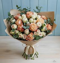 Букет цветов из:  Альстромерии и Розы в Подлесной Слободе